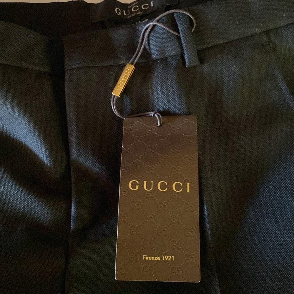 Gucci Uniform Trousers Black Wool Mohair SZ 44 NEW